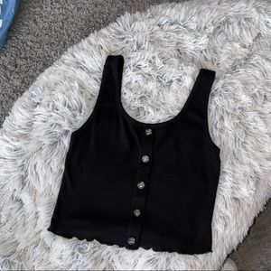 Black ribbed tank top
